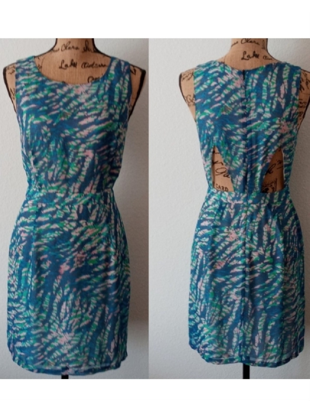 Charlie Jade Cutout Tiger Zebra Abstract Print Dress Size SP